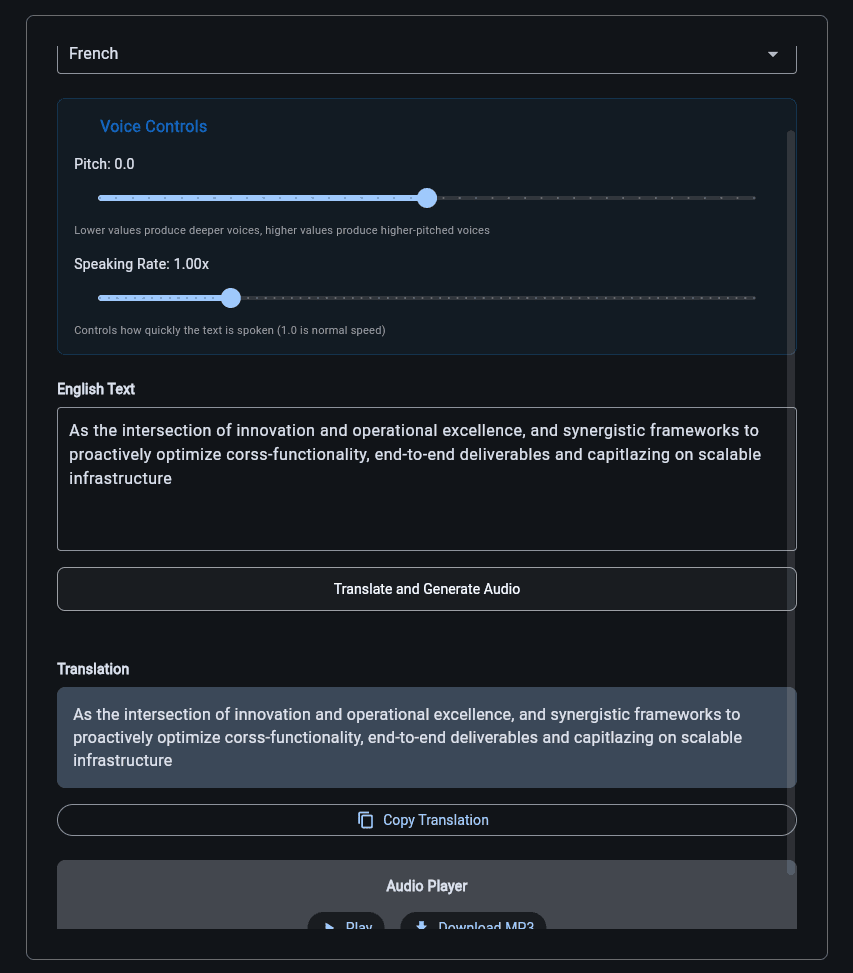 Translator And Text-to-Speech Generator